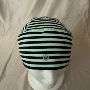 Lululemon Black and Mint Striped Toque